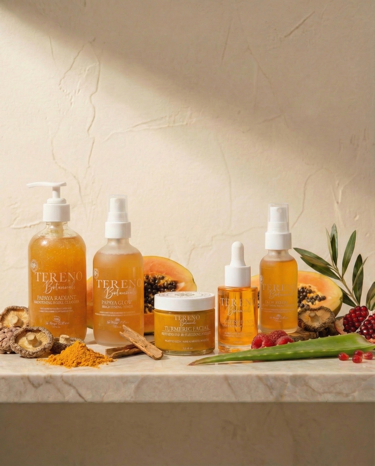 Night Routine with Papaya Collection – Natural Products for Skin - Tereno Botanicals