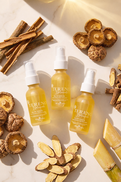 Glow Serum, 1 oz Glass Bottle: Natural Brightening & Exfoliating Facial Serum With Licorice Root, Willow Bark & Papaya Extracts - Tereno Botanicals