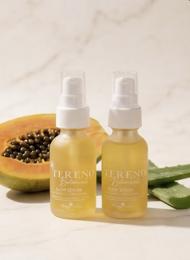 Glow Serum, 1 oz Glass Bottle: Natural Brightening & Exfoliating Facial Serum With Licorice Root, Willow Bark & Papaya Extracts