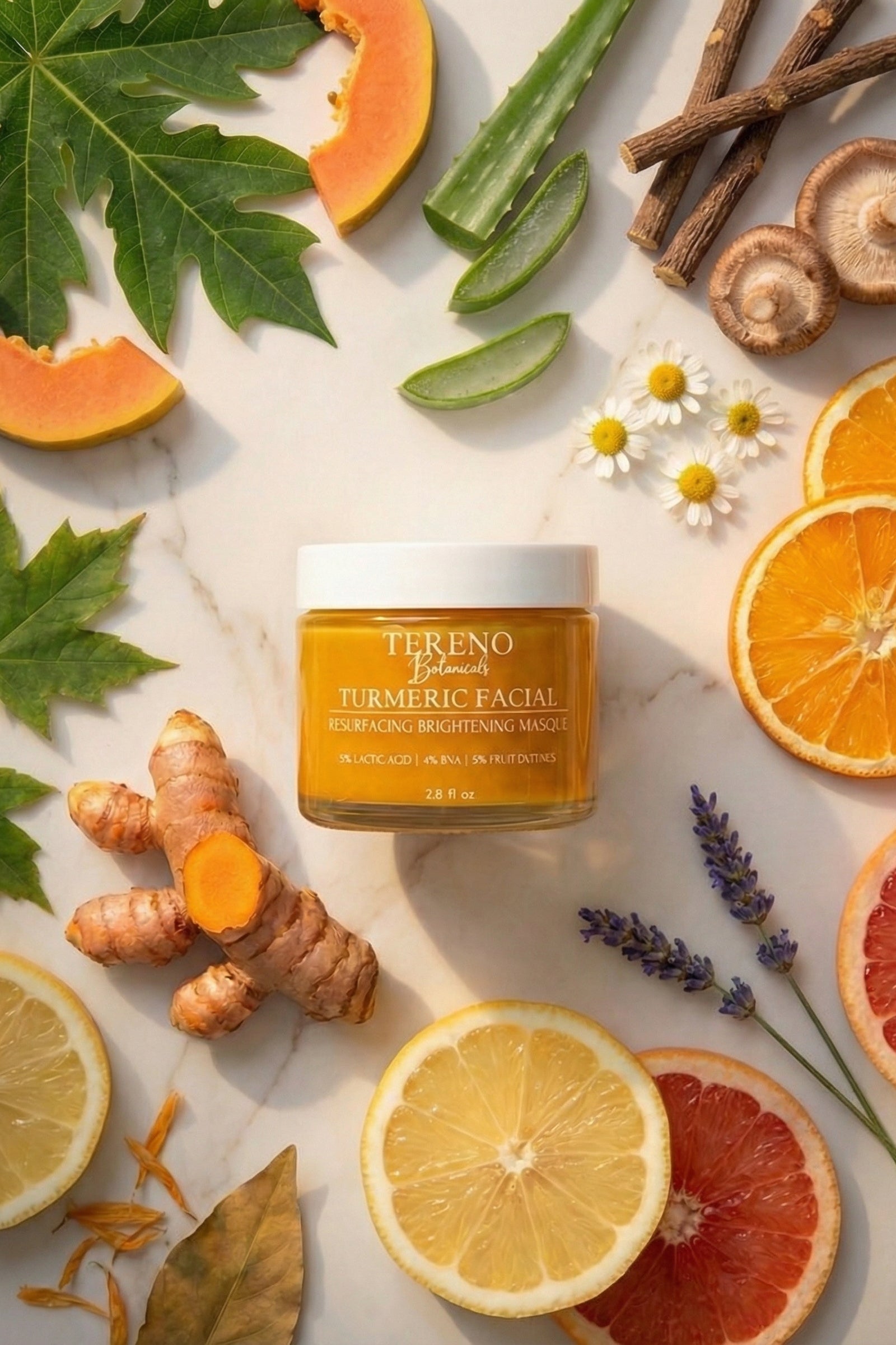 Turmeric Facial resurfacing brightening masque - Tereno Botanicals